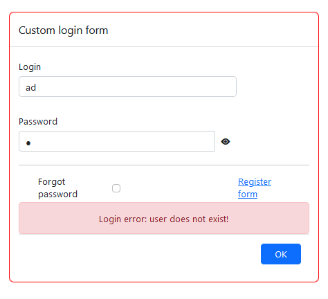 Custom Login Form