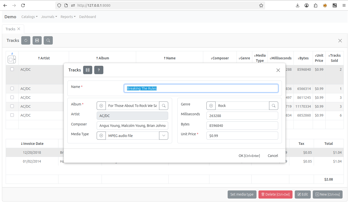 Edit form template using grid layout